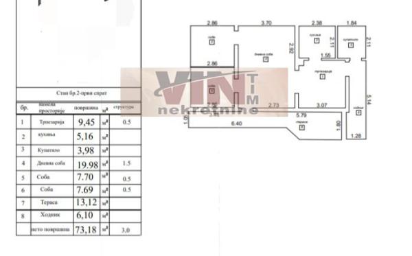 Slika 1 - MIRIJEVSKA, Trosoban stan na prodaju, 73m2, 124.500€