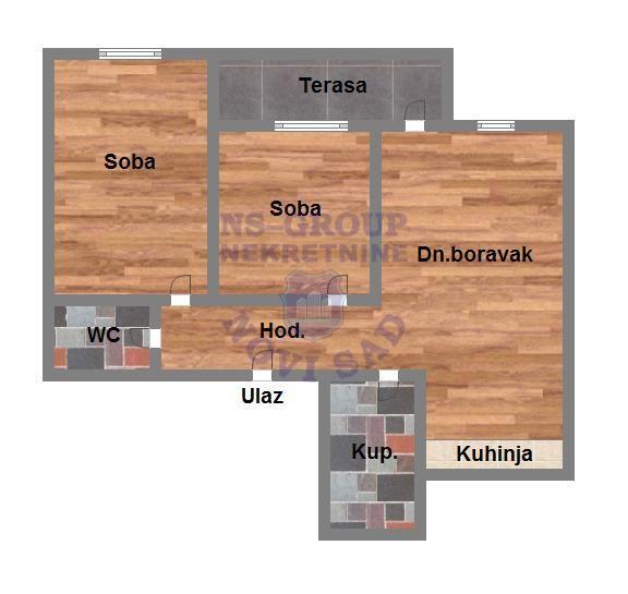 Glavna slika -Trosoban stan na prodaju, 62m2, 120.000€