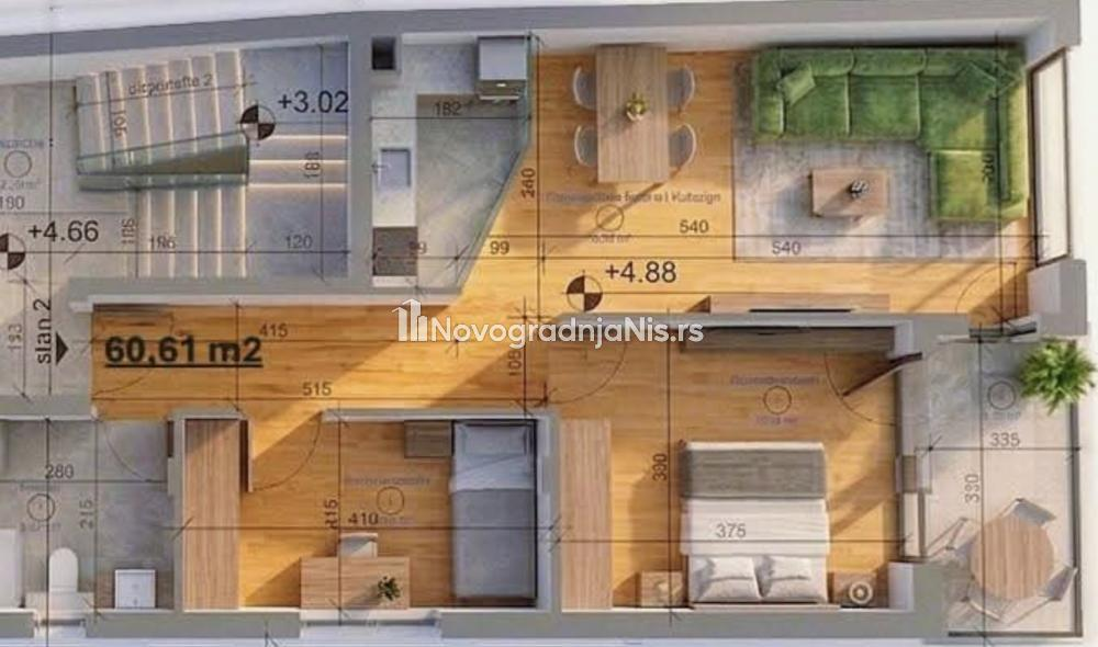 Glavna slika -U blizini OŠ Kole Rašić i Palilulske pijace, Dvoiposoban stan na prodaju, 60.61m2, 112.129€