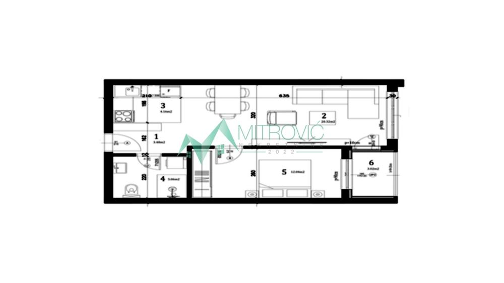 Slika 1 - Dvosoban stan na prodaju, 47m2, 169.100€