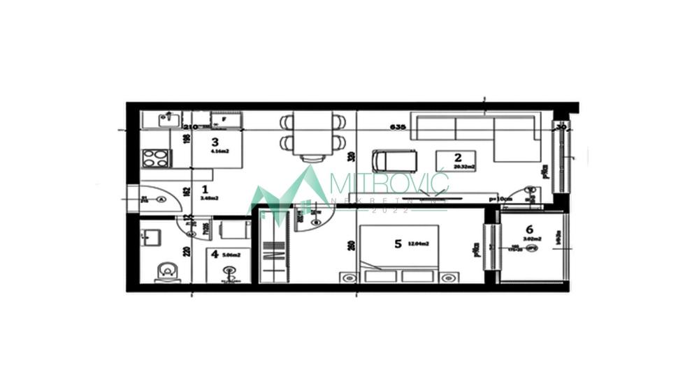 Slika 1 - Dvosoban stan na prodaju, 47m2, 169.100€