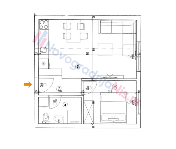 Glavna slika -Jednoiposoban stan na prodaju, 35.02m2, 66.540€