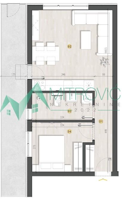 Glavna slika -Jednoiposoban stan na prodaju, 37m2, 80.750€