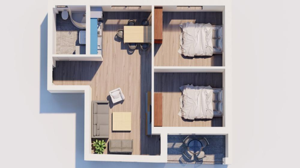 Glavna slika -Dvoiposoban stan na prodaju, 56.81m2, 98.573€