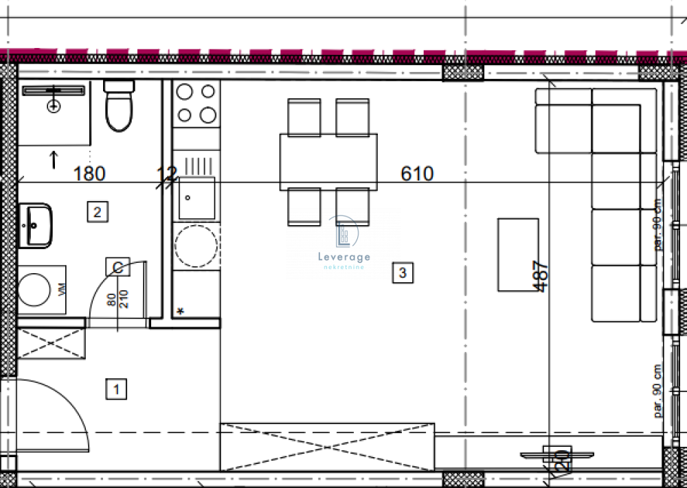 Glavna slika -Jednosoban stan na prodaju, 38m2, 133.138€