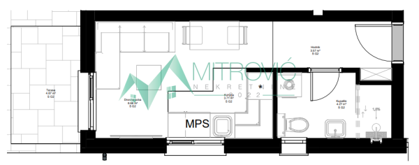 Glavna slika -Jednosoban stan na prodaju, 21m2, 46.350€
