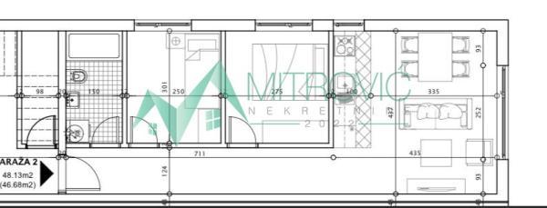 Glavna slika -Dvoiposoban stan na prodaju, 47m2, 81.736€