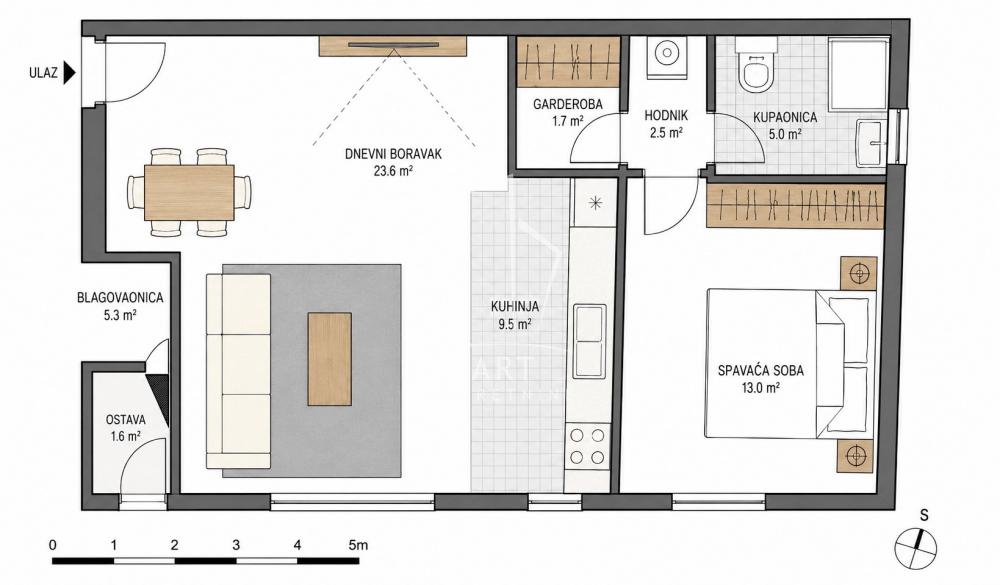 Slika 1 - Paje Jovanovića, Dvosoban stan na prodaju, 39m2, 125.000€