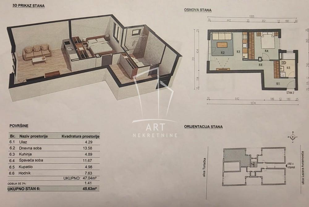 Glavna slika -Torlačka, Dvosoban stan na prodaju, 46m2, 150.000€