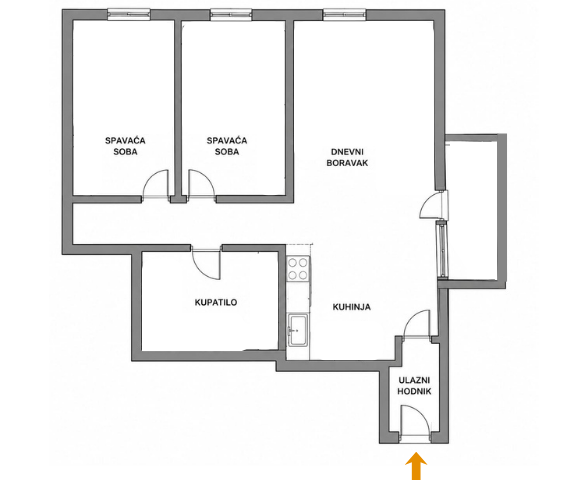 Slika 1 - U blizini Pantelejske pijace, Dvoiposoban stan na prodaju, 61m2, 113.000€