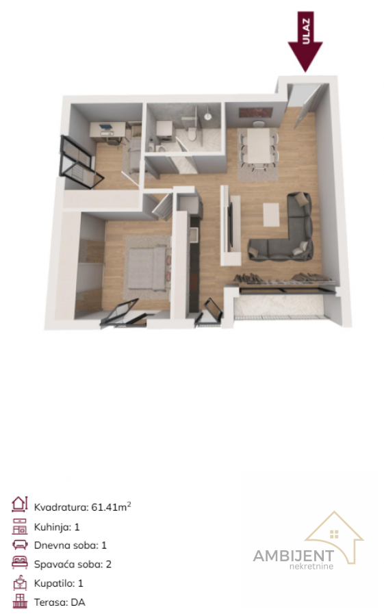 Slika 5 - Trosoban stan na prodaju, 61m2, 171.948€