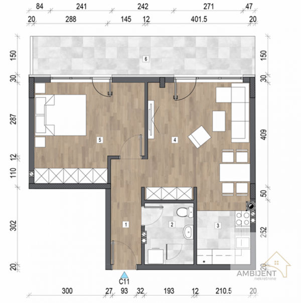 Slika 4 - Dvosoban stan na prodaju, 62m2, 167.400€