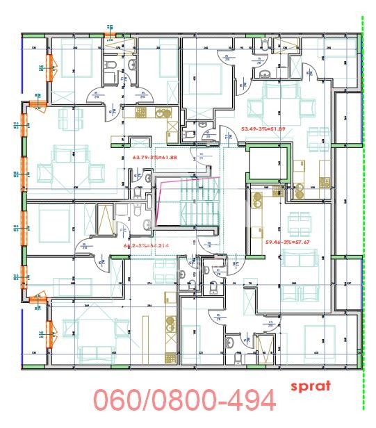Slika 1 - Matavuljeva, Dvoiposoban stan na prodaju, 62m2, 249.920€