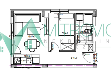 Slika 2 - Jednoiposoban stan na prodaju, 30m2, 56.450€