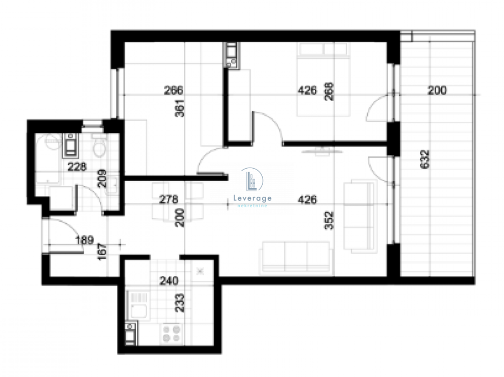 Slika 1 - Dvosoban stan na prodaju, 65m2, 206.420€