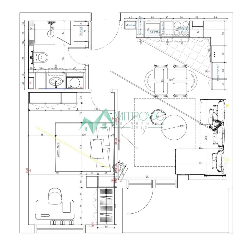 Slika 8 - Dvosoban stan za izdavanje, 49m2, 800€