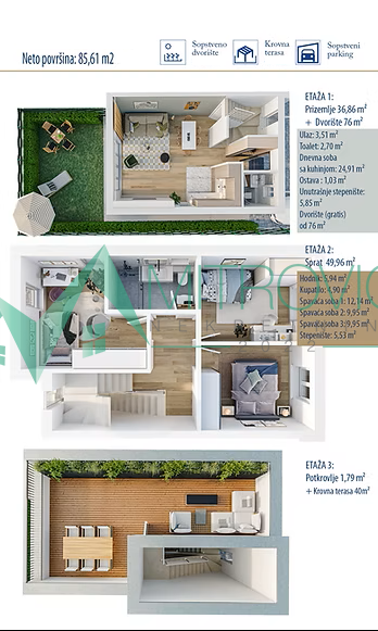 Glavna slika -Troiposoban stan na prodaju, 86m2, 189.140€
