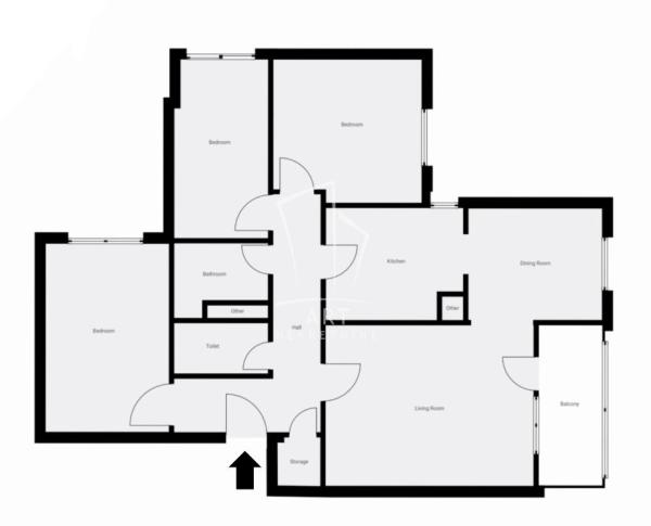 Slika 1 - Nikolaja Gogolja, Četvorosoban stan za izdavanje, 82m2, 600€