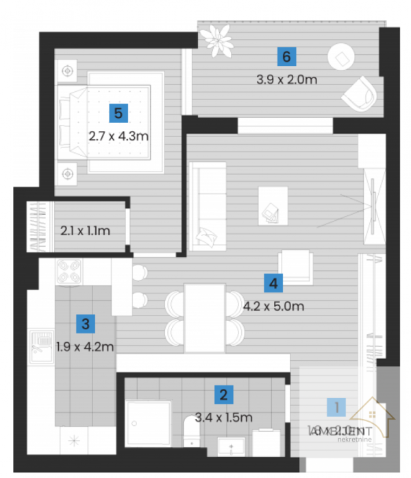 Slika 5 - Dvosoban stan na prodaju, 62m2, 166.964€