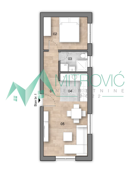 Glavna slika -Jednoiposoban stan na prodaju, 36m2, 63.800€