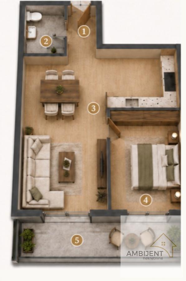 Slika 5 - Jednoiposoban stan na prodaju, 51m2, 164.640€