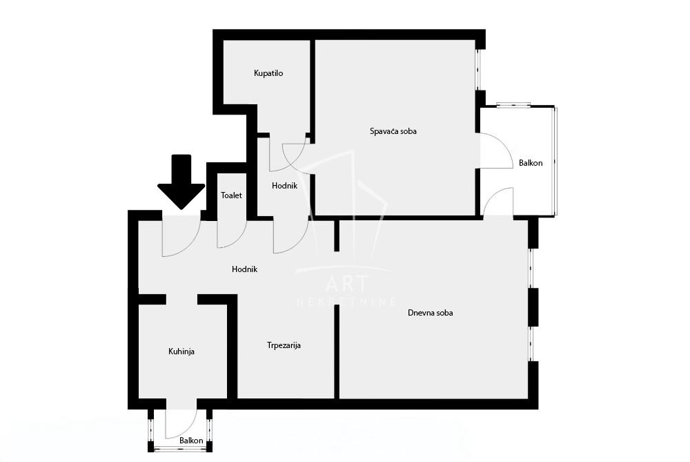 Slika 3 - Nede Spasojević, Dvoiposoban stan na prodaju, 65m2, 198.000€