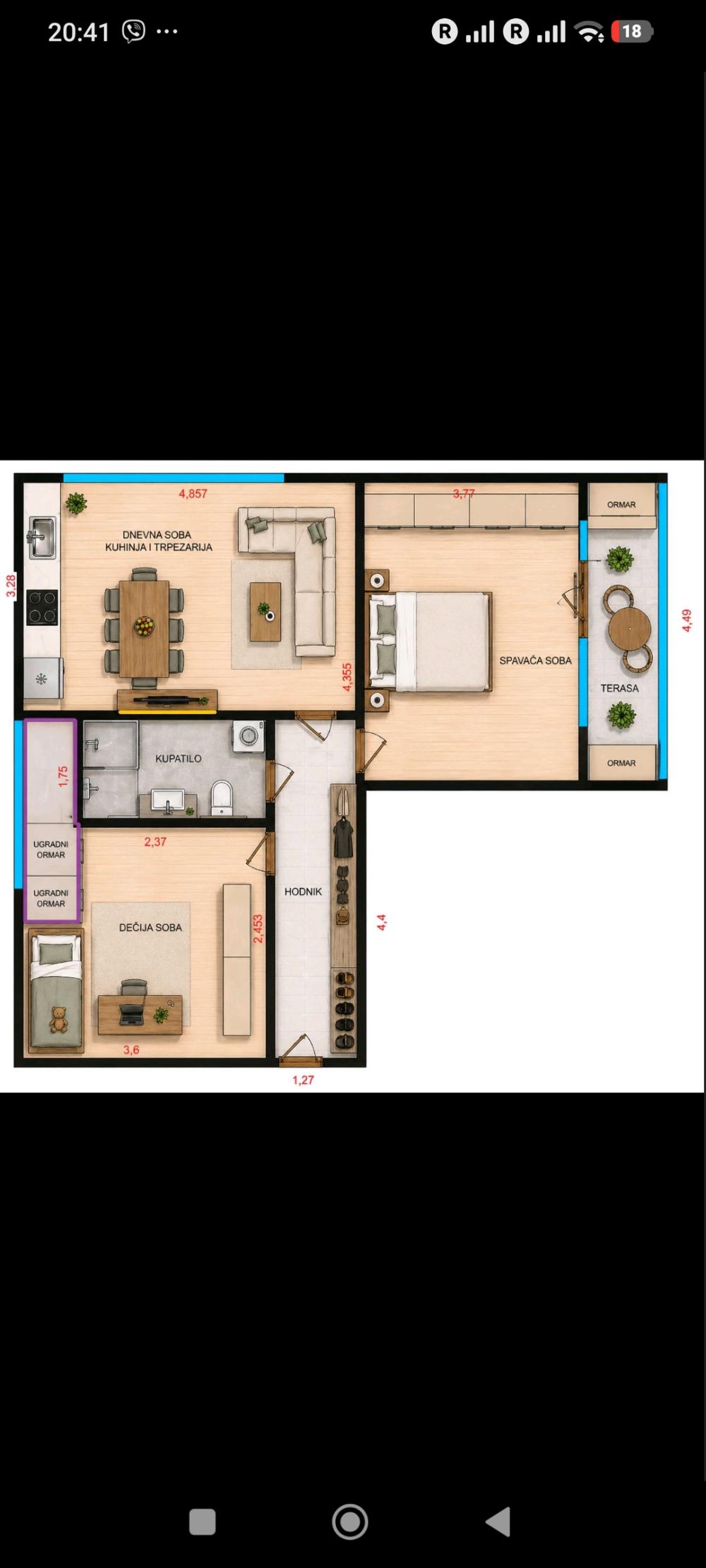 Slika 0 - Lazara Savatića, Trosoban stan za izdavanje, 62m2, 600€