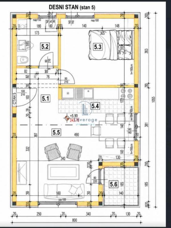 Slika 3 - Jednoiposoban stan na prodaju, 46m2, 89.700€