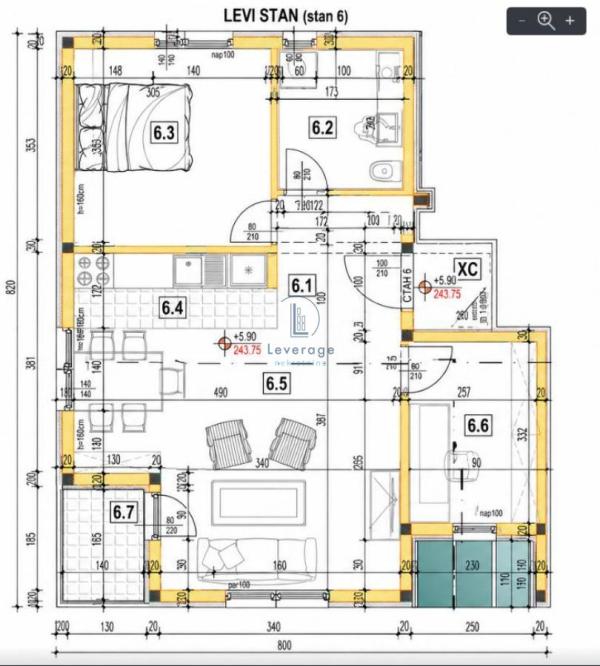 Slika 3 - Dvoiposoban stan na prodaju, 54m2, 105.300€