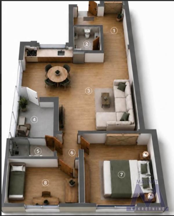 Slika 1 - Dvoiposoban stan na prodaju, 54m2, 128.495€