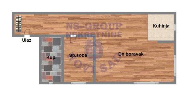 Glavna slika -Dvosoban stan na prodaju, 46m2, 72.100€