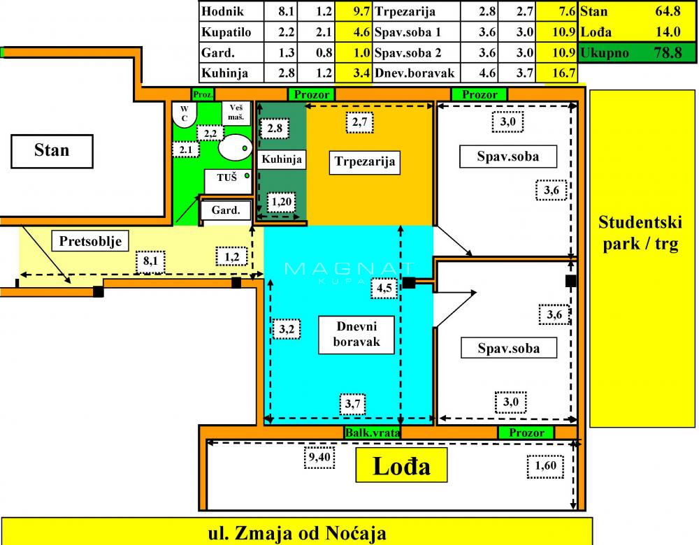 Slika 5 - Zmaja od Noćaja, Trosoban stan na prodaju, 79m2, 375.000€