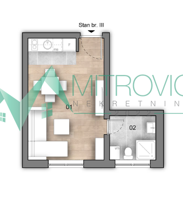 Glavna slika -Jednosoban stan na prodaju, 22m2, 39.580€