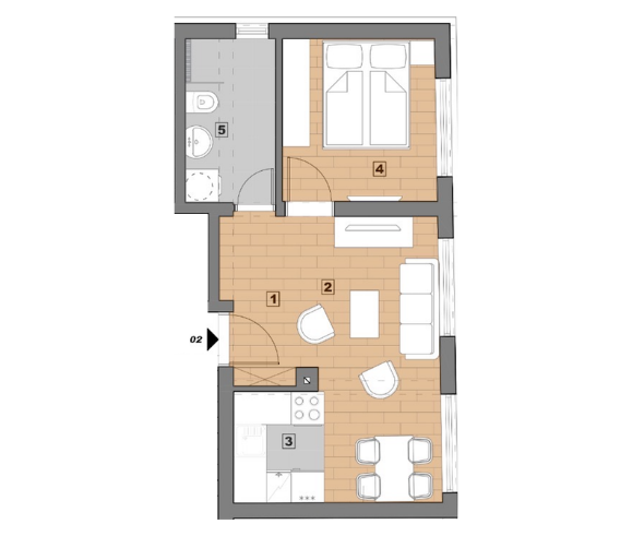 Glavna slika -Kod Maksija i Lilija, Jednoiposoban stan na prodaju, 32.55m2, 72.400€