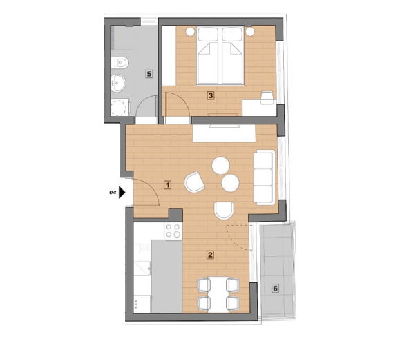 Glavna slika -Kod drugog kružnog toka, Studenička, Jednoiposoban stan na prodaju, 45.02m2, 108.700€