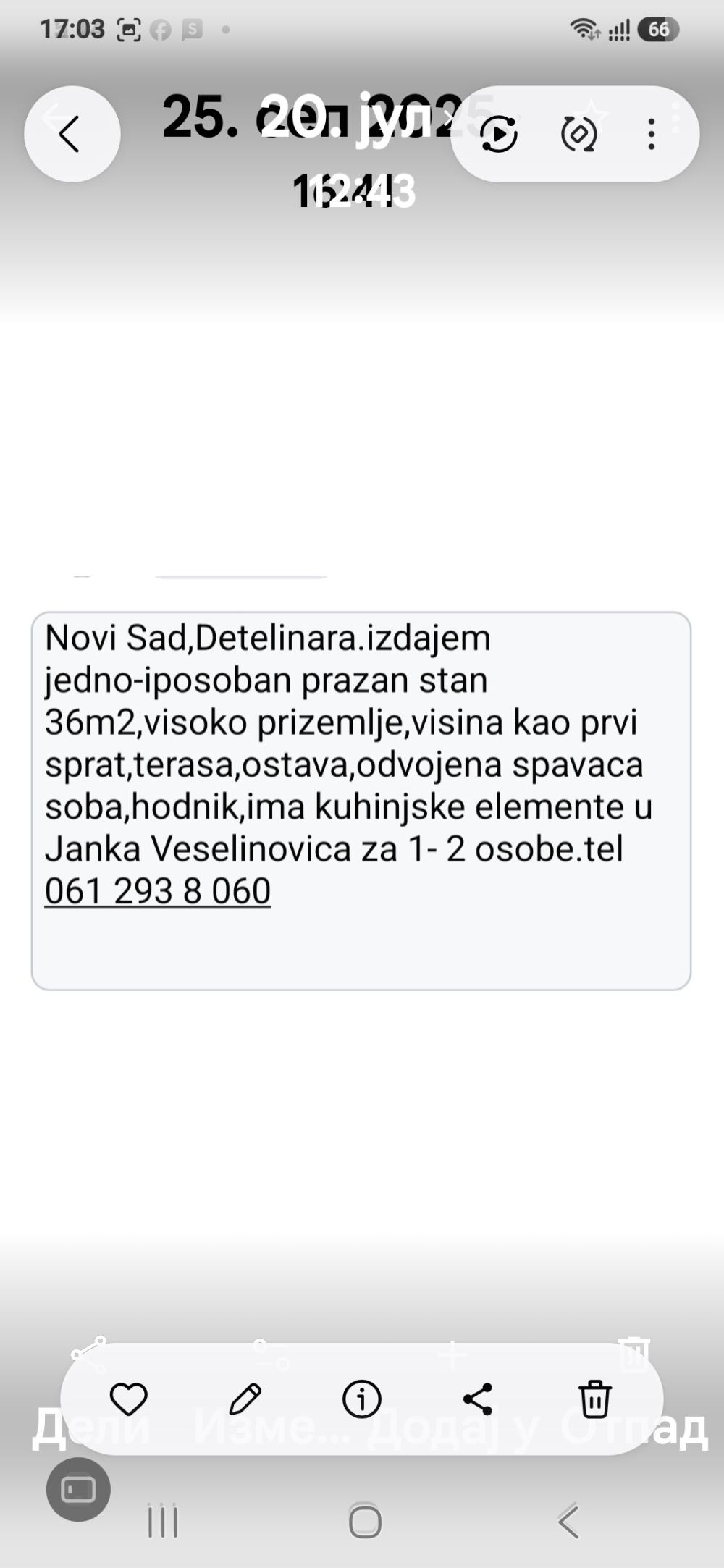 Slika 8 - Dvosoban stan za izdavanje, 36m2, 350€