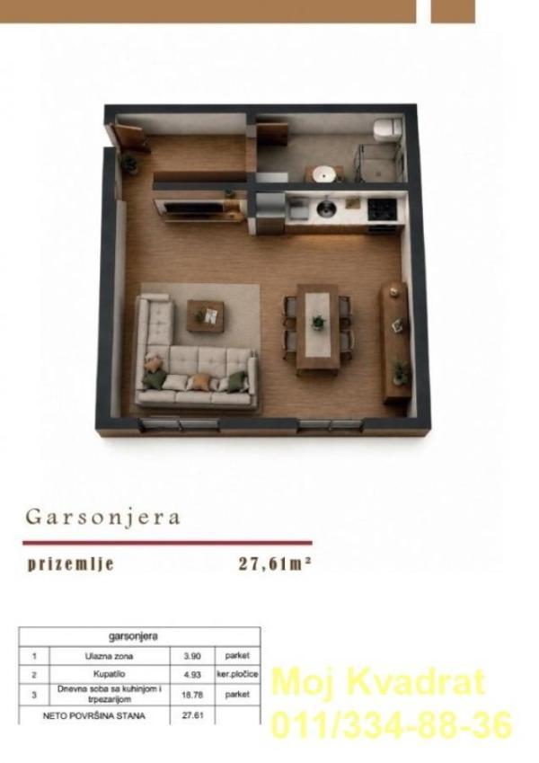 Glavna slika -Jednosoban stan na prodaju, 28m2, 99.000€