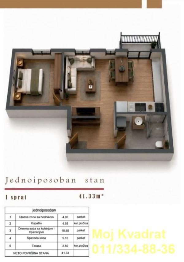 Glavna slika -Jednoiposoban stan na prodaju, 41m2, 143.500€