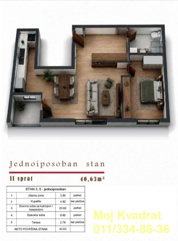 Glavna slika -Jednoiposoban stan na prodaju, 41m2, 143.500€