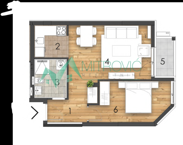 Glavna slika -Jednoiposoban stan na prodaju, 44m2, 169.810€