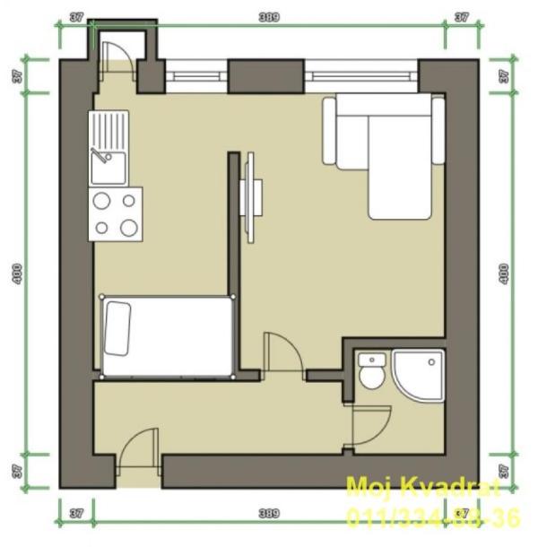 Slika 6 - Jednoiposoban stan na prodaju, 29m2, 128.000€