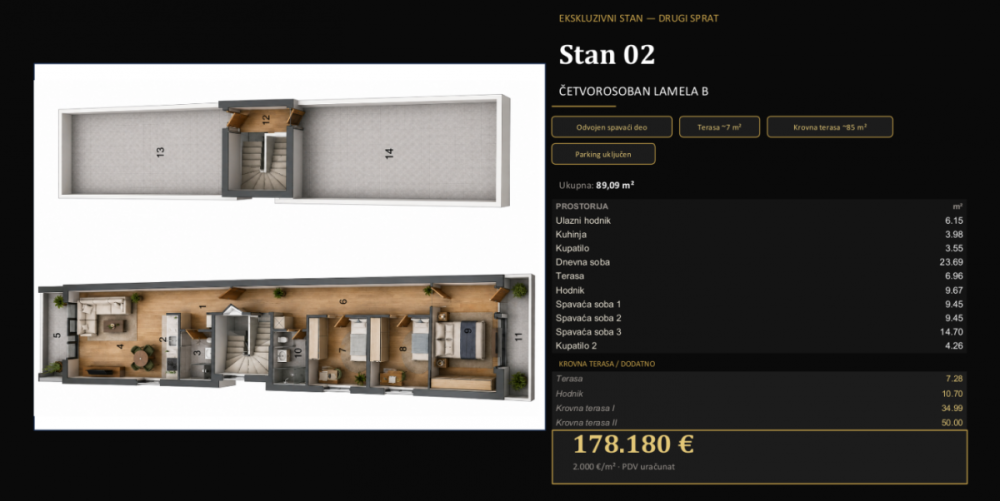 Slika 6 - Četvorosoban stan na prodaju, 89m2, 178.180€