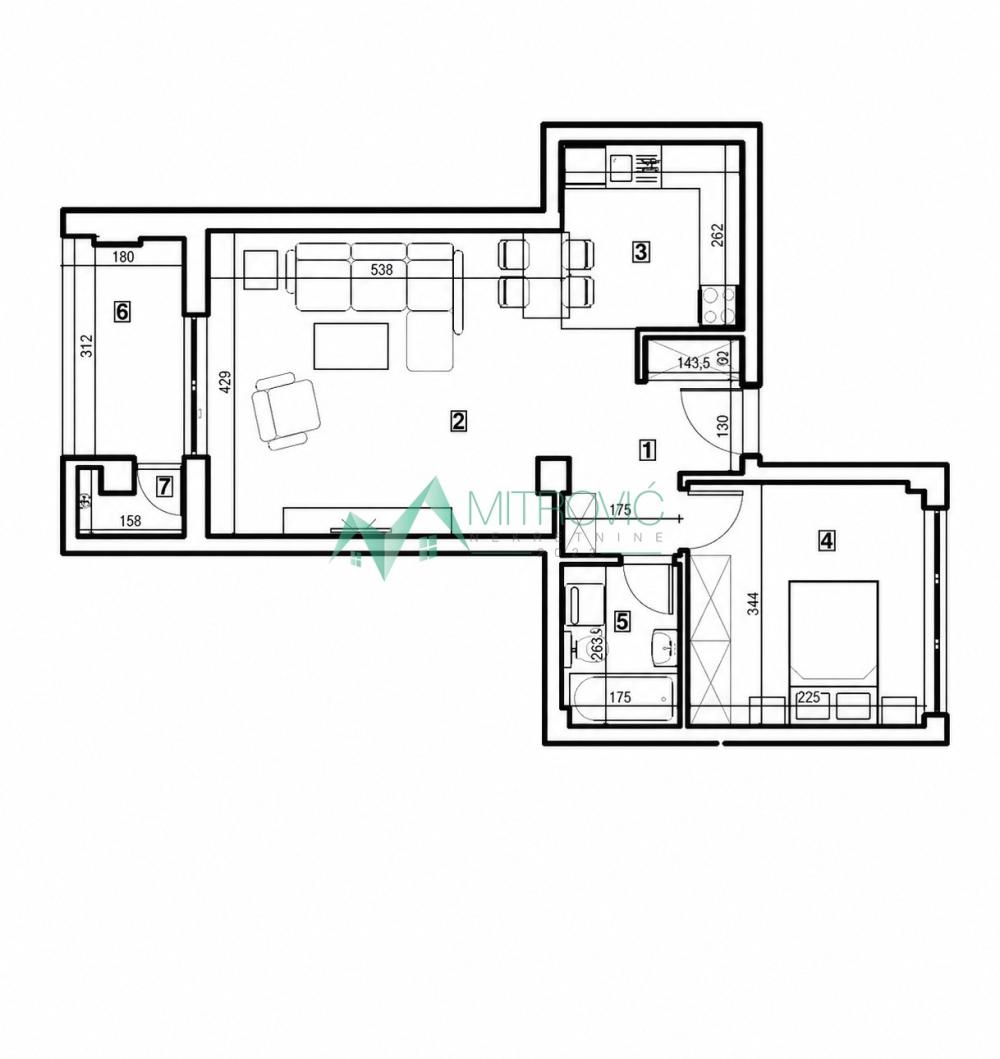 Slika 8 - Dvosoban stan za izdavanje, 60m2, 630€