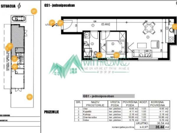 Slika 1 - Jednoiposoban stan na prodaju, 36m2, 61.080€