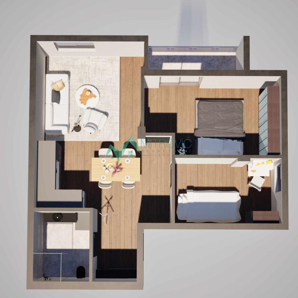 Glavna slika -Dvoiposoban stan na prodaju, 47m2, 90.726€