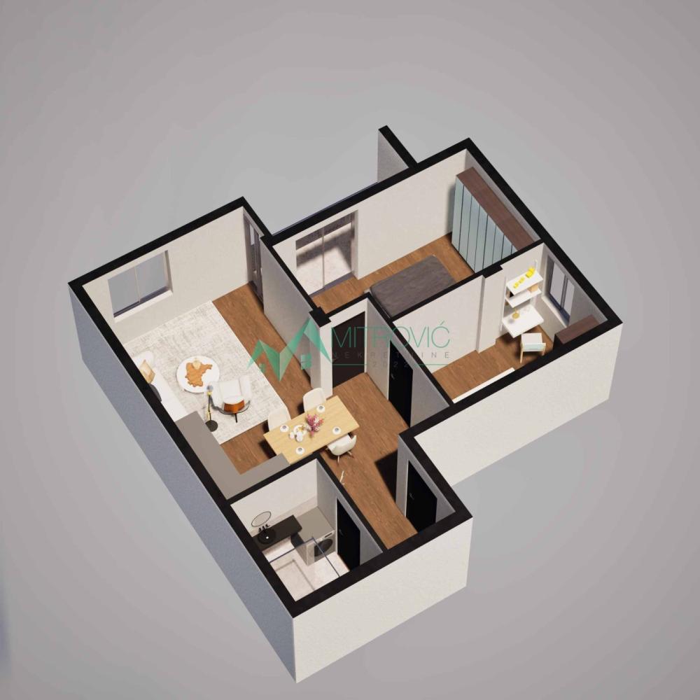 Slika 1 - Dvoiposoban stan na prodaju, 47m2, 90.726€