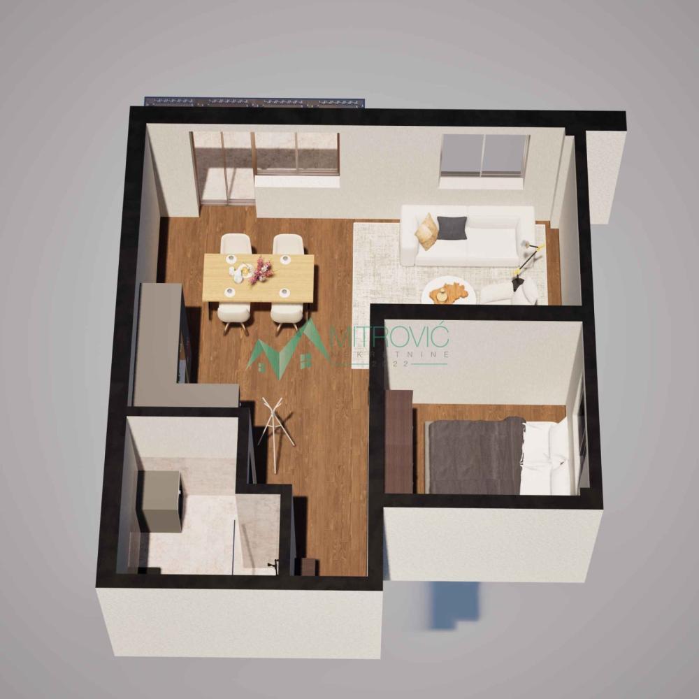 Slika 1 - Jednoiposoban stan na prodaju, 38m2, 58.665€