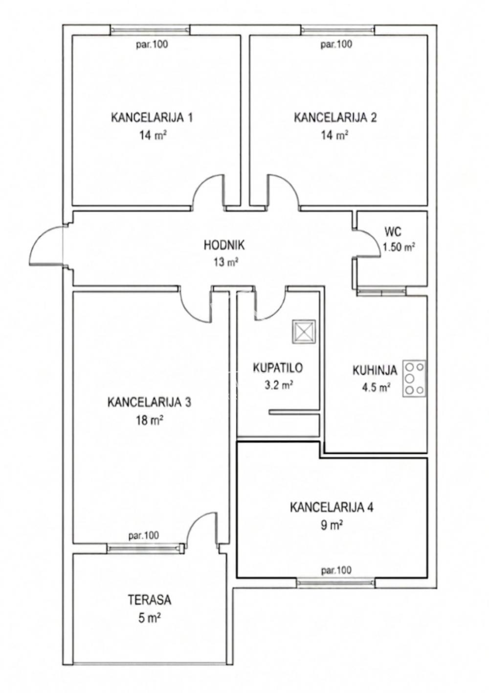 Slika 10 - Španskih boraca,  Lokal za izdavanje, 82m2, 1.000€