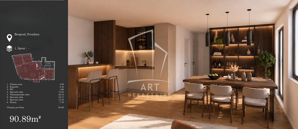 Slika 3 - Dr Velizara Kosanovića, Četvorosoban stan na prodaju, 91m2, 300.000€