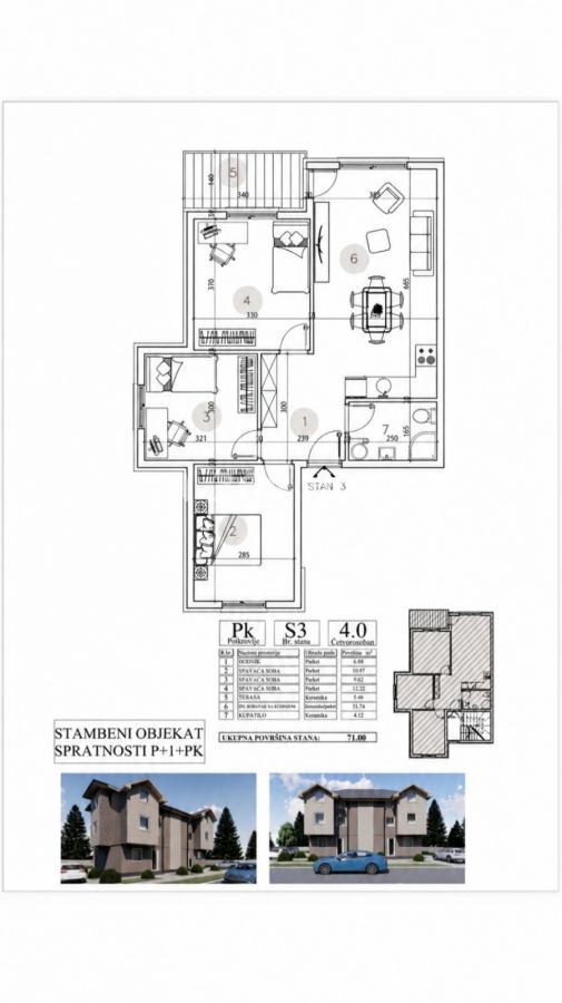 Slika 2 - Troiposoban stan na prodaju, 71m2, 146.260€